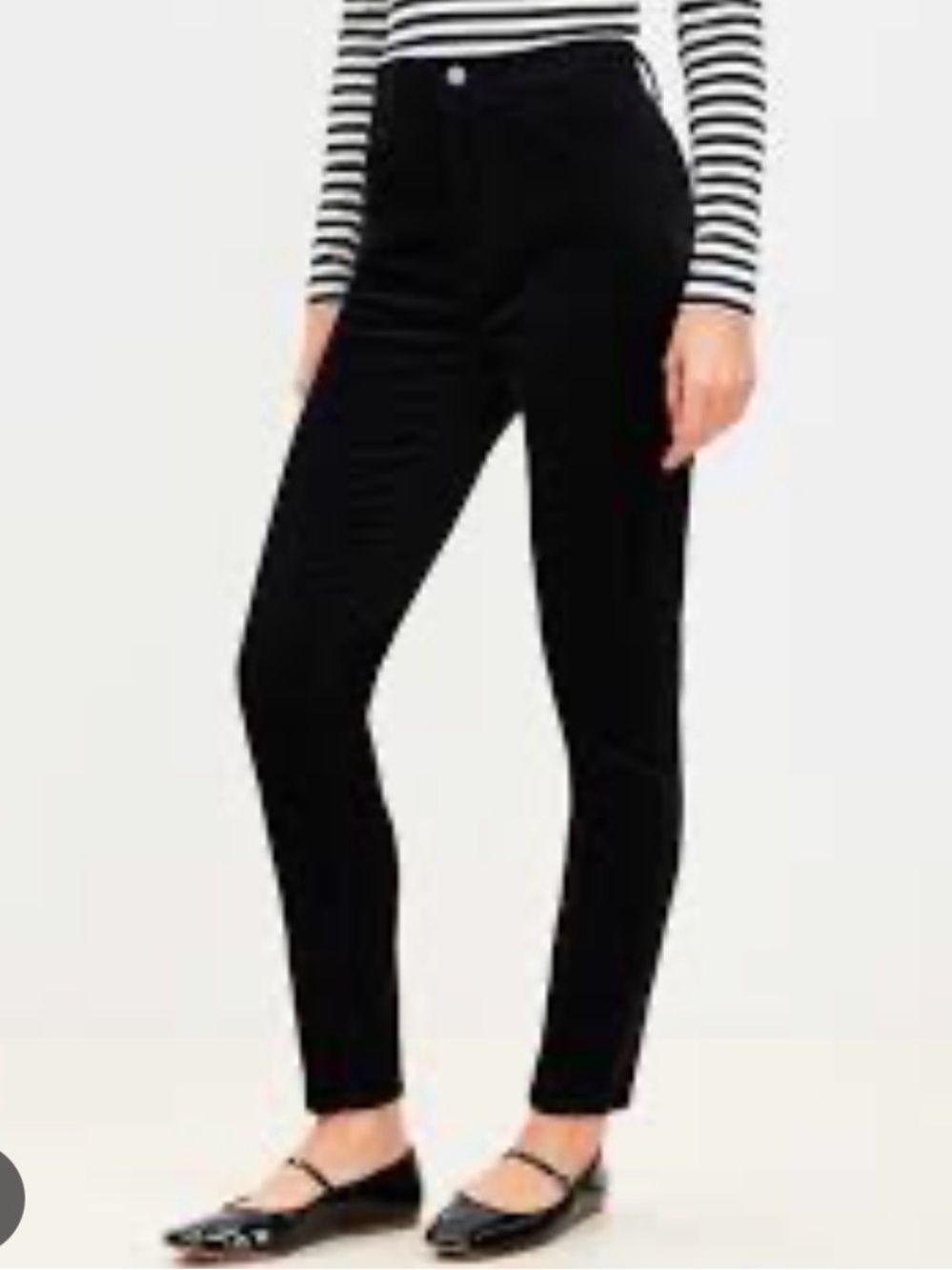 Ann Taylor LOFT Curvy Straight Leg Corduroy Pants Black Size 30/10